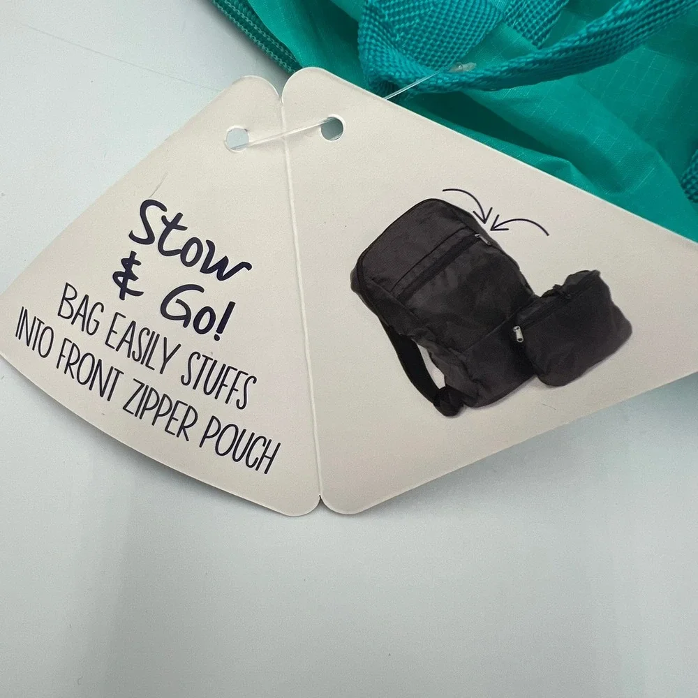 Horizon Group USA Stow & Go Kids Backpack Turquoise New Packable Lightweight